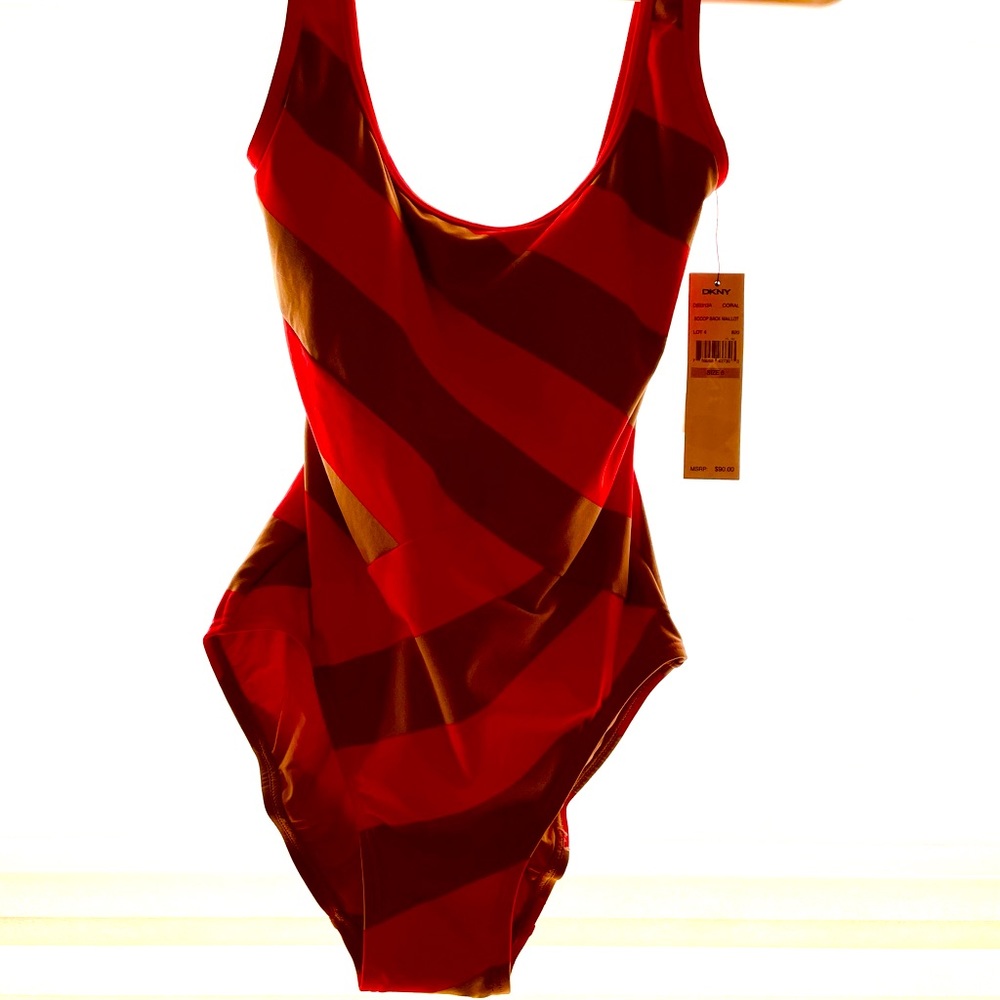 DKNY scoop back maillot bathing suite NWT